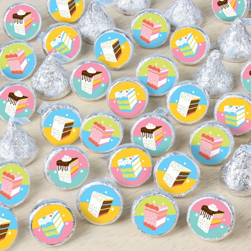 Big Dot of Happiness Cake Time - Happy Birthday Party Small Round Candy Stickers - Party Favor Labels - 324 Count, 1 of 7