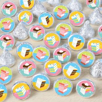 Big Dot of Happiness Cake Time - Happy Birthday Party Small Round Candy Stickers - Party Favor Labels - 324 Count