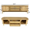 CAVINAS Rattan TV Stand for 75" TVs, 66.93" Farmhouse Media Console with Solid Wood Doors & Drawers,MDF Entertainment Center for Living Room - 3 of 4