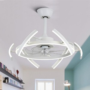 Bella Depot 24" Modern Black LED Ceiling Fan with Dimmable Light, 6-Speed Reversible with Remote and APP Control - 1 of 4
