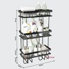 Over The Toilet Storage Shelf, Above Toilet Organizers Multifunctional Bathroom Storage Cabinet Punch-Free Toilet Tank Organizer Rack Three Layer - 2 of 4