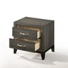 Vynxaria Modern Grey 2-Drawer Nightstand, Center Metal Glide (Smooth Quiet Use), Flat Surface, Rectangular Versatile Design - 3 of 4