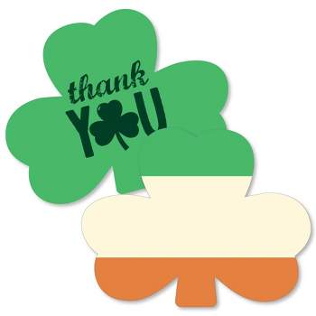 Big Dot of Happiness St. Patrick's Day - Shaped Thank You Cards - Saint Paddy's Day Party Thank You Note Cards with Envelopes - Set of 12