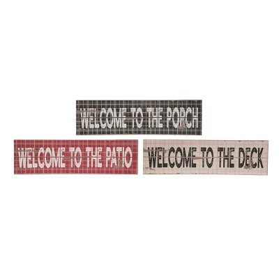 Transpac MDF Welcome To Sign Set of 3 Spring Home Decorations
