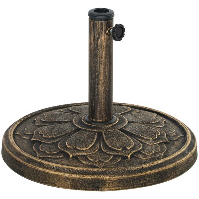 Outsunny Round Patio Umbrella Base, 26 lbs Resin Umbrella Stand Base, Patio Umbrella Stand for 1.3"/1.5"/1.9" Poles for Outdoor Lawn Poolside