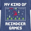Girls' - Instant Message - My Kind Of Reindeer Games Christmas Fitted Short Sleeve Graphic T-Shirt - 2 of 4