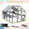 Outdoor Wooden Cat House with Metal Mesh, Waterproof Roof, Catio Enclosure & Cat Run for Patio or Backyard – The Pop Home - 4 of 4