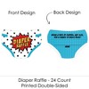 Big Dot of Happiness Bam Superhero - Diaper Shaped Raffle Ticket Inserts - Baby Shower Activities - Diaper Raffle Game - Set of 24 - 2 of 4