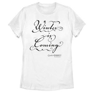 Women's Game of Thrones Winter is Coming Cursive T-Shirt - 1 of 4