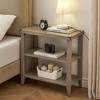 3 Tier Wood Side Table, Narrow Sofa Table with Ample Storage Shelf - 4 of 4