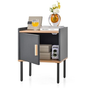 Costway Nightstand Bedside End Table with Door Cabinet for Living Room Bedroom - 1 of 4