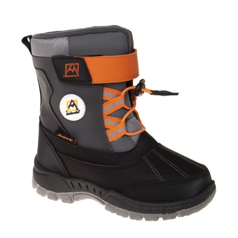 Avalanche Toddler Boys Synthetic Snow Boots With Bungee Cord And Hook Loop Closure Grey black orange Size 11 Target