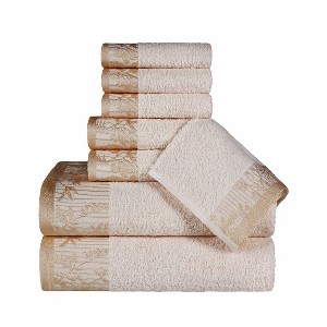 Charming Floral Accent Cotton Towel Set by Blue Nile Mills - 1 of 4