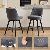 Jojoka Swivel Bar Stools with Back,Counter Height Set of 2,26" H Faux Leather Upholstered Barstools for Kitchen Island - 4 of 4