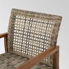 Hampton 4pk Wicker Mid-Century Club Chairs: Acacia Wood & Iron Frame - Christopher Knight Home - 4 of 4
