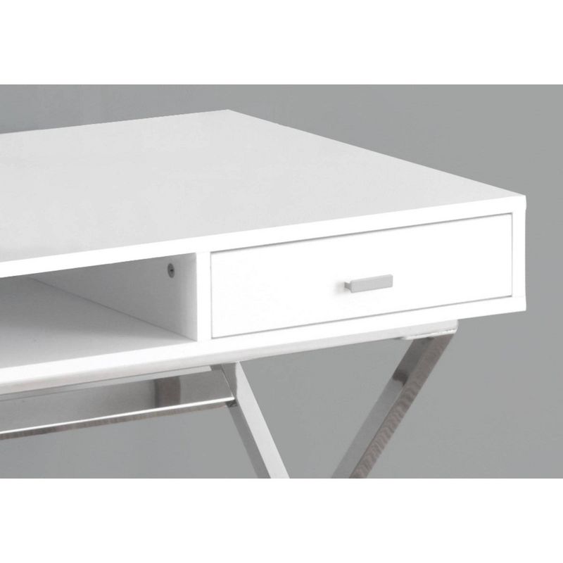 Chrome Metal Computer Desk - Glossy White - EveryRoom, 4 of 7