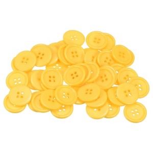 Unique Bargains Resin Craft Snap Round Flat 4-Hole Sewing Buttons 50 Pcs - 1 of 4