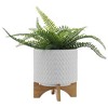 Maggift Planters Planter with Stand, Decorative Plant Pots for Living Room, Garden, Balcony, Home Decor, White 12"*12"*14" - 2 of 4