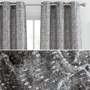 HLC.ME Avalon Jacquard Slub Texture - Privacy Curtains Grommet Lightweight Window Curtains Panels, 2 Panels - 1 of 4