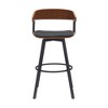 HomeRoots 31" Black Faux Leather And Metal Swivel Bar Height Bar Chair - 4 of 4