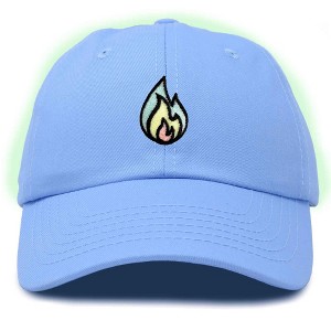 Dalix Fire Embroidered Lit Flame Dad Hat Cotton Baseball Cap Adjustable Mens - 1 of 4