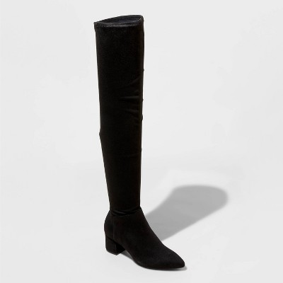 target black knee high boots