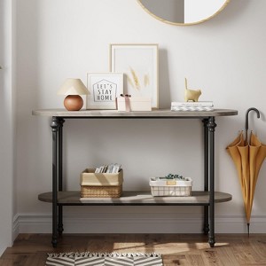 Nasitip 2-Tier Console Table, 43.3" Entryway Table with Storage, Metal Frame, Behind Couch Table for Living Room, Hallway, Entryway - 1 of 4