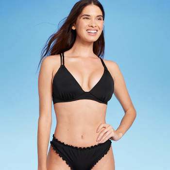 Women's Longline Keyhole Halter Bikini Top - Shade & Shore™ Black 34dd :  Target