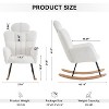 White Upholstered Rocking Glider Chair Contemporary Style with High Back and Pillows - 2 of 4