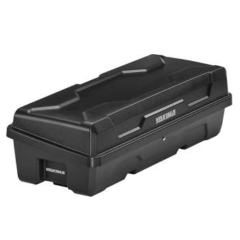 Yakima DeepSpace 10, 10 Cubic Foot Wide Storage Vehicle Back Rack Cargo Box with Universal Hitch Mounting Hardware and SKS Lock, Black