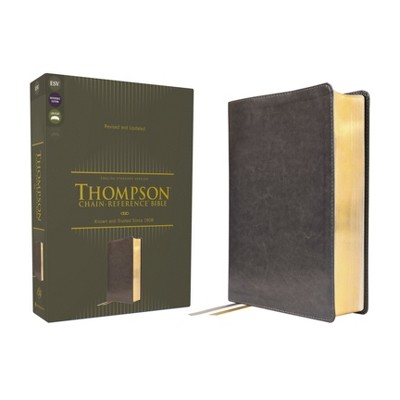 Esv, Thompson Chain-Reference Bible, Leathersoft, Gray, Red Letter - by  Zondervan (Leather Bound)