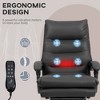 Microfibre Massage Office Chair, Heated Reclining Chair with Footrest, Double-tier Padding, Swivel Wheels - 4 of 4