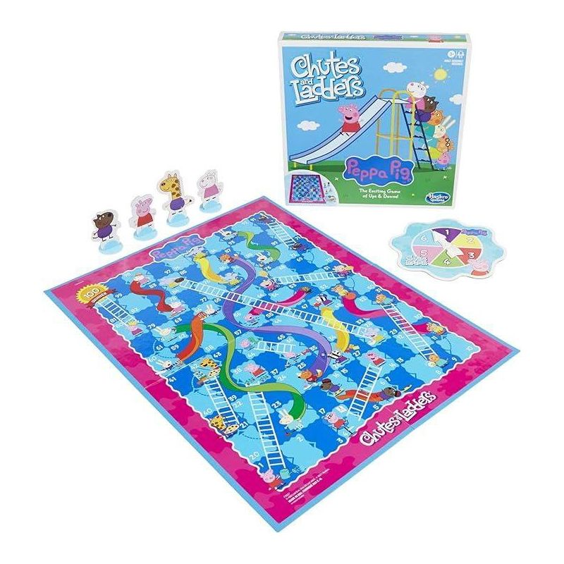 Chutes and Ladders: Peppa Pig Edition Board Game for Kids Ages 3 and Up, Preschool Games for 2-4 Players, 3 of 7