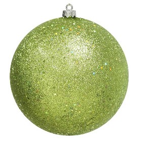 Northlight 8" Shatterproof Holographic Glitter Christmas Ball Ornament - Green - 1 of 1
