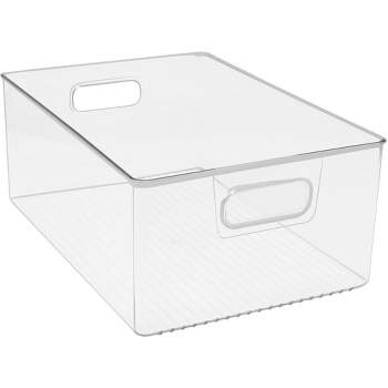Sorbus Large Clear Plastic Storage Bin - Great for Organizing the Kitchen, Fridge, Pantry and More