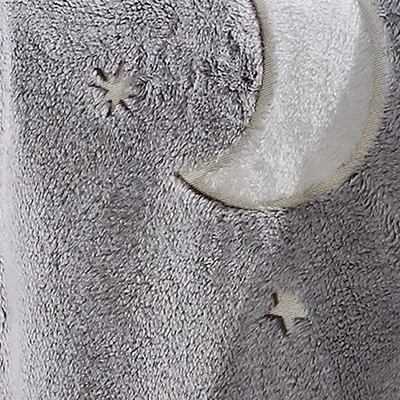Gray Star Moon Glow-in-Dark Knitted Throw Blanket