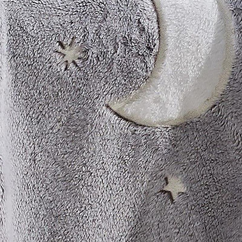 Star Moon Micro Plush All Season Throw Blanket 50" X 60" Gray by Plazatex, 3 of 4