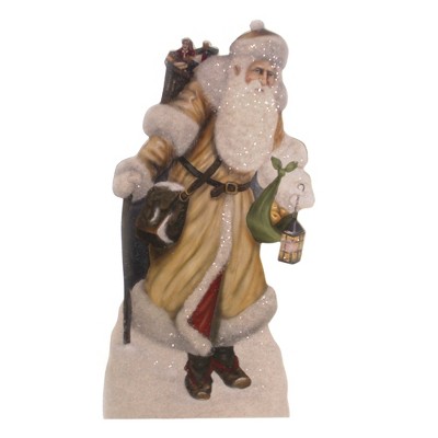 Christmas 12.0" Lighting The Way Dummy Board Woodland Santa Lantern  -  Decorative Figurines