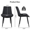Dsvimoy Accent Chair PU Leather Dining Chair with Metal Legs for Modern Kitchen or Dining Room, Black, 29"*22"*17" - 3 of 4
