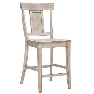 South Hill Panelled Back 24 in. Counter Chair (Set of 2) - Antique White - Inspire Q