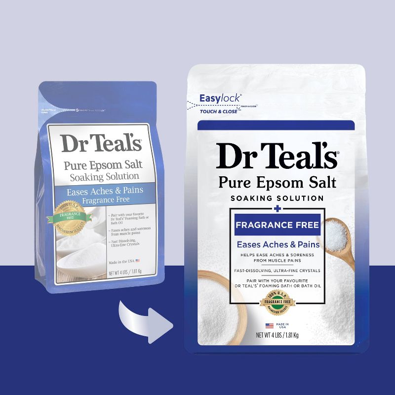 Dr Teal&#39;s Unscented Pure Epsom Bath Salt - 4lb, 3 of 10
