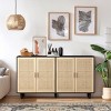 KTMBDW 6 Drawer Double Dresser for Bedroom, Modern Rattan Dresser Chest with Golden Handles for Living Room and Entryway - 2 of 4
