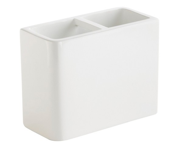 Lacquer Toothbrush Holder White - Cassadecor