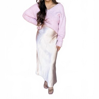 Women's Shift In Perspective Satin Maxi Skirt - In February