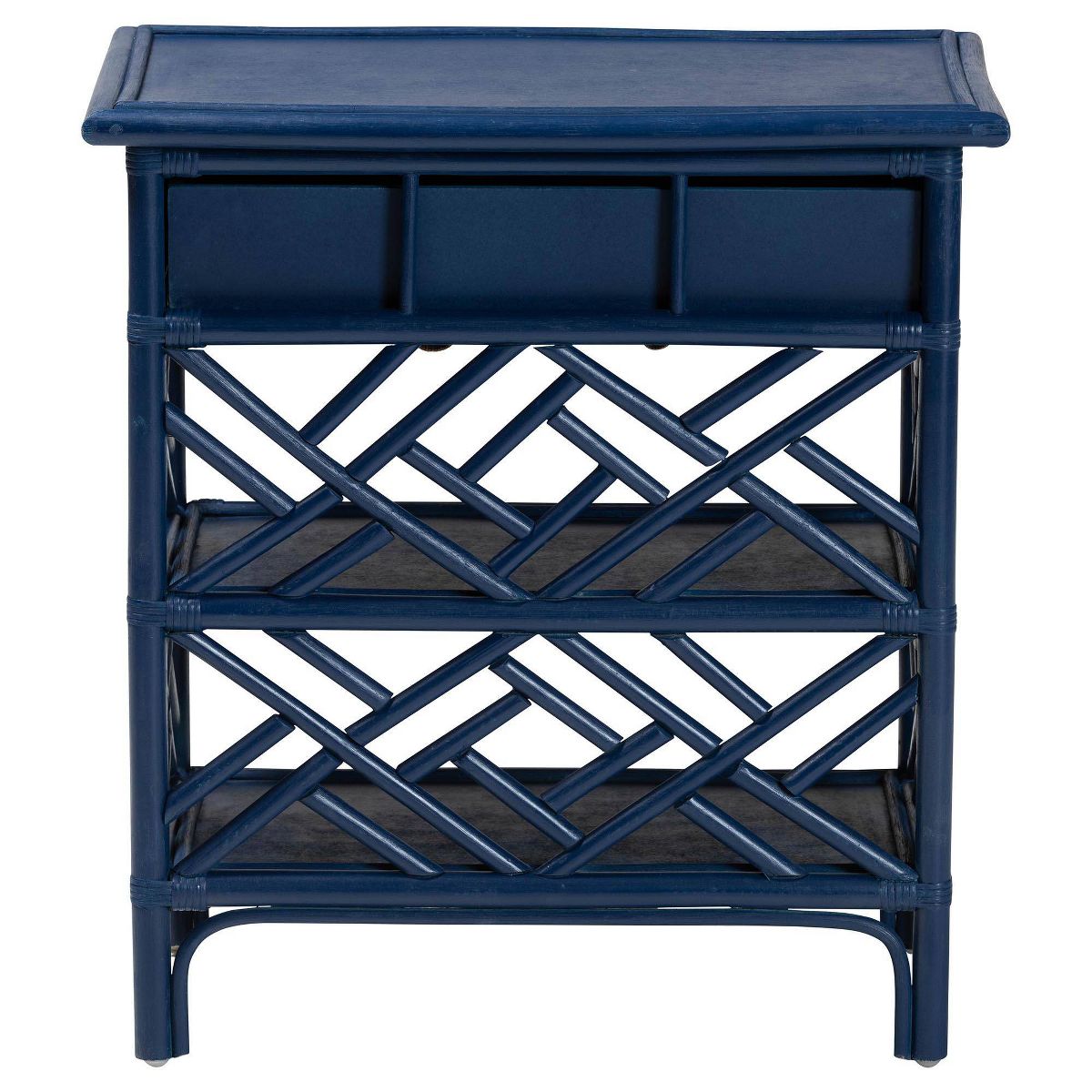 bali & pari Tiaret Natural Rattan Nightstand with Drawer and Shelves Blue - thumbnail 5