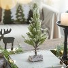 SEVOBAL Party Decorations and Accessories Set of 2 Christmas PVC Trees on Wood Base with Snow for Holiday Decor, Green, 14"*12"*18" - 4 of 4
