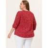 Agnes Orinda Women's Plus Size Stylish Tie Neck 3/4 Ruffle Sleeves Work Office Blouses - 4 of 4