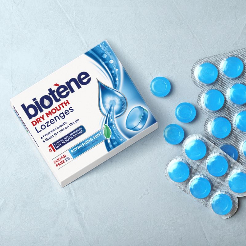 Biotene Dry Mouth Lozenges for Fresh Breath Refreshing Mint - 27ct/3pk, 4 of 11