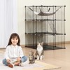 VEVOR Large 3-tier Cat Cage, 28 x 28 x 41", DIY Detachable Metal Wire Durable Cat Enclosure, with Large Hammock 2 Ramp Ladders - 2 of 4