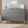 Dresser for Bedroom, 53.5" Large Dresser Organizer, 6 Drawer with Golden Metal Handle and Legs, Modern Chest of Drawers, Dressers with Drawers - 2 of 4